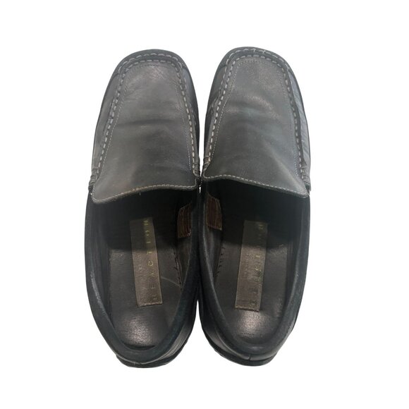 Black Kenneth Cole Reaction Leather Slip-On Loafers For Men - Picture 2 of 8